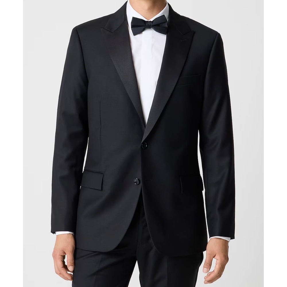 J.Crew Mens Thompson Peak Lapel Tuxedo Wool Jacket Black Size 40R A7235 New